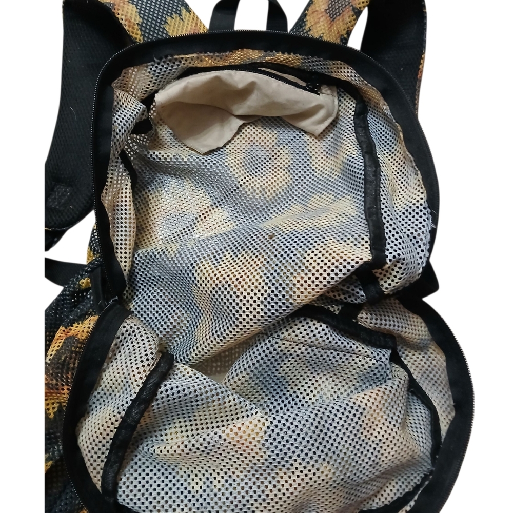 Sunflower Mesh Allover Print Full Size Black Backpack - Picture 5 of 5